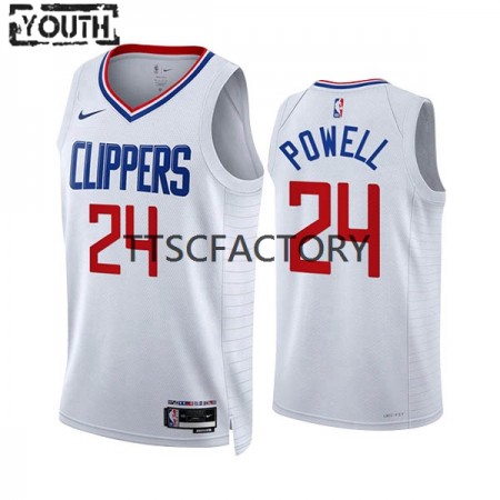 Kinder NBA LA Clippers Trikot Norman Powell 24 Nike 2022-23 Association Edition Weiß Swingman